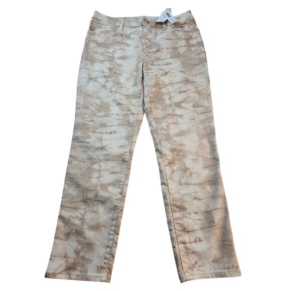 NWT Perfect stretch girlfriend slim leg ankle brown tie-dye grunge 0.5 (6) NEW - Picture 1 of 7